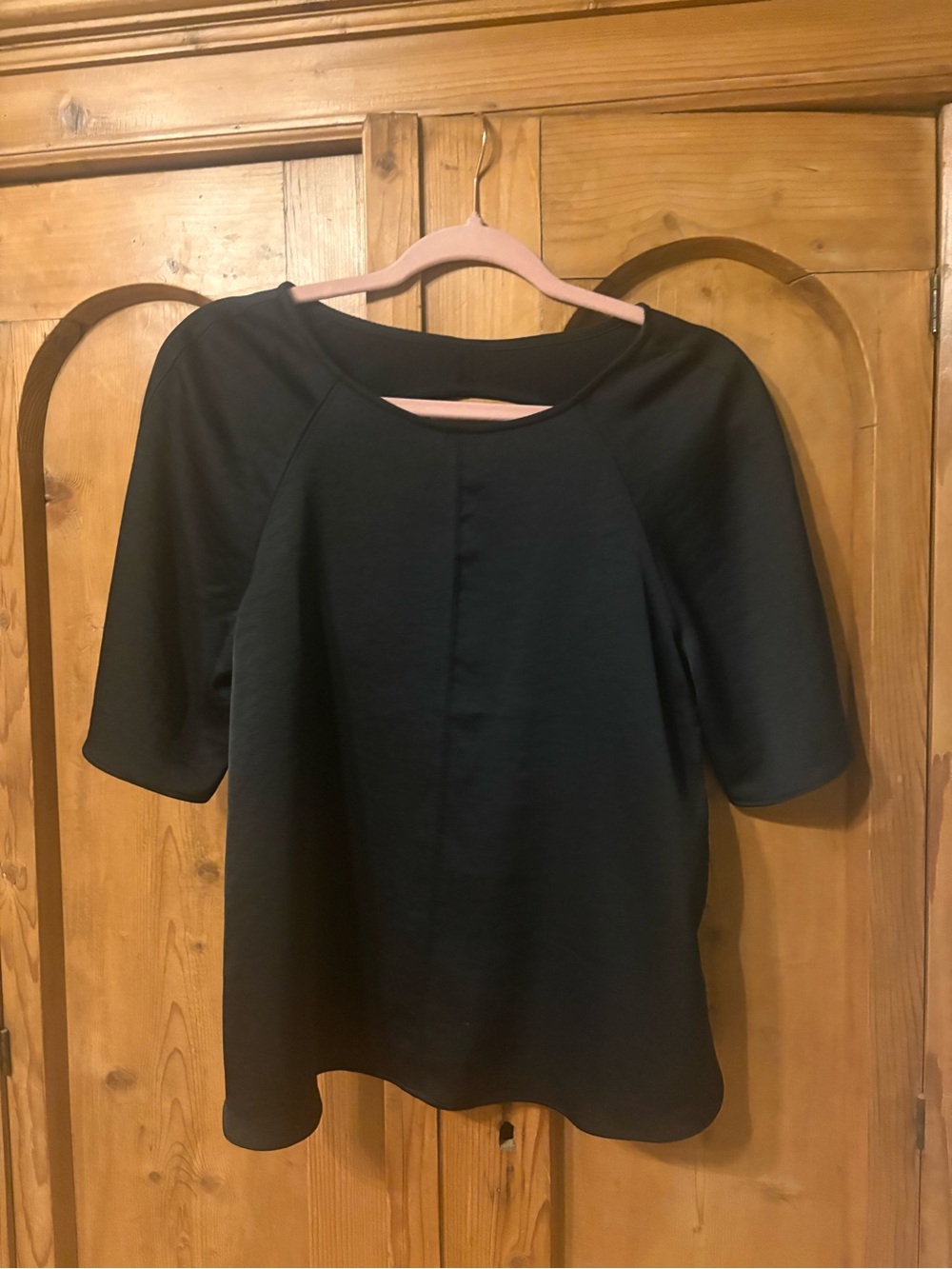 Anthropologie Black Short-Sleeve Knit Top